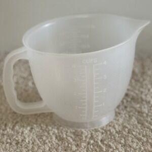 Vintage Tupperware 4-Cup 1-Liter Measuring Cup Pitcher Clear Letters No Lid